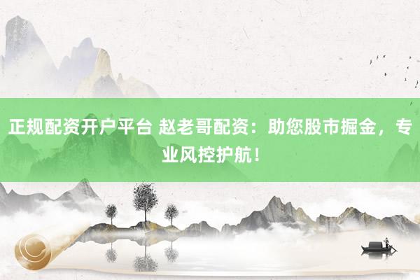 正规配资开户平台 赵老哥配资:助您股市掘金,专业风控护航!